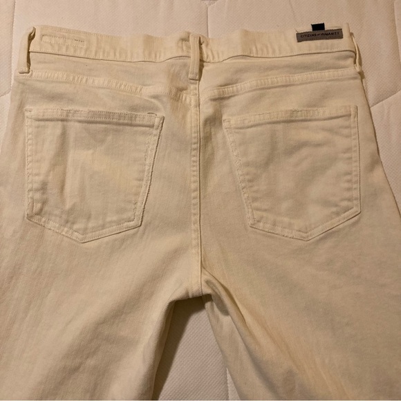Citizens of Humanity Rocket Crop Highrise Skinny | Size 32 | Cream | Distressed - Picture 6 of 11